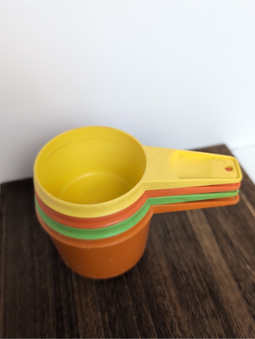 Vintage Tupperware Nesting Measuring Cups Harvest Orange, Green, Yellow